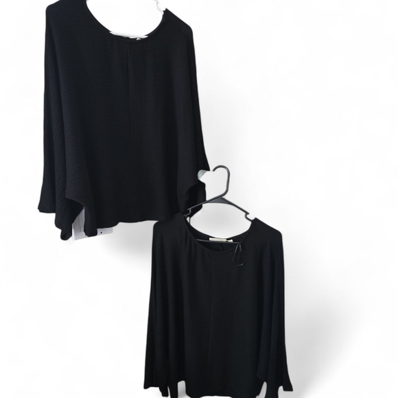 Anthropologie Black Textured Top - Picture 2 of 6